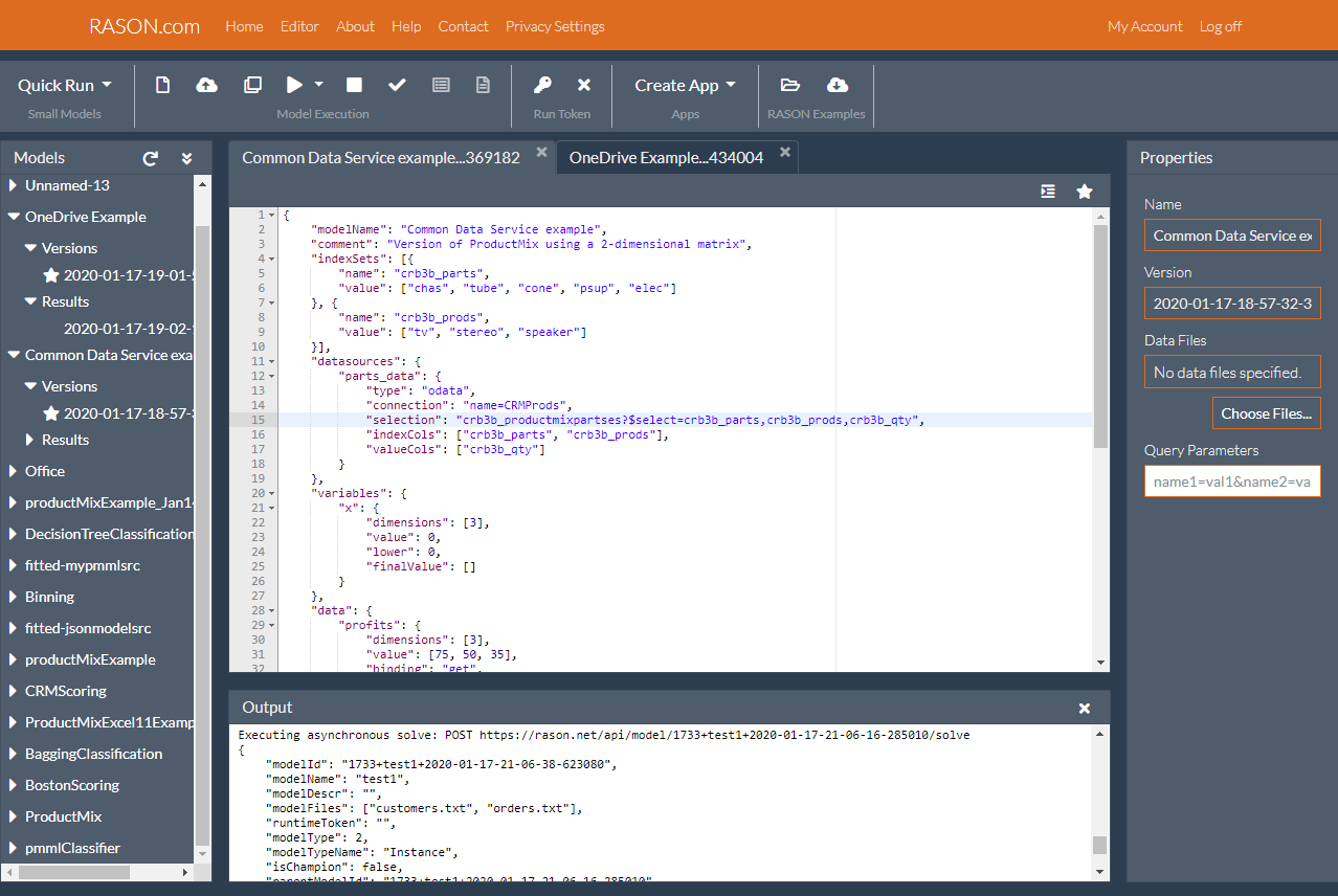 RASON Model Editor - Common Data Service