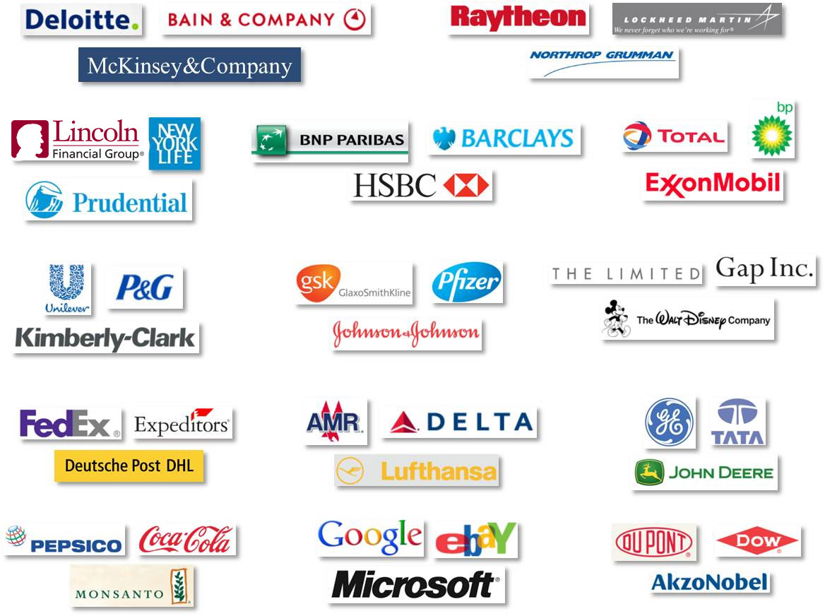 A sample of companies which have used Frontline Solvers