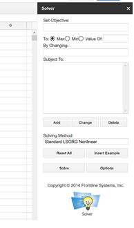 Solver Add-on Solver Add-on