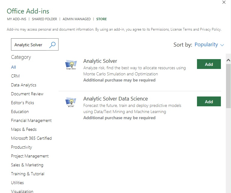 Analytic Solver and Analytic Solver Data Science Cloud App Downloads