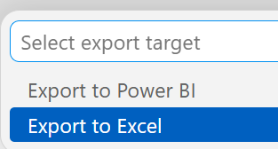 RASON Desktop:  Export to Excel dialog